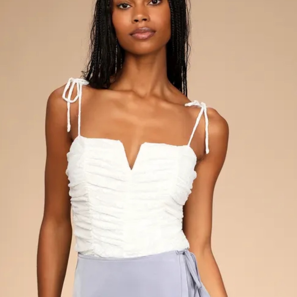 Ivory Lace Ruched Bodysuit